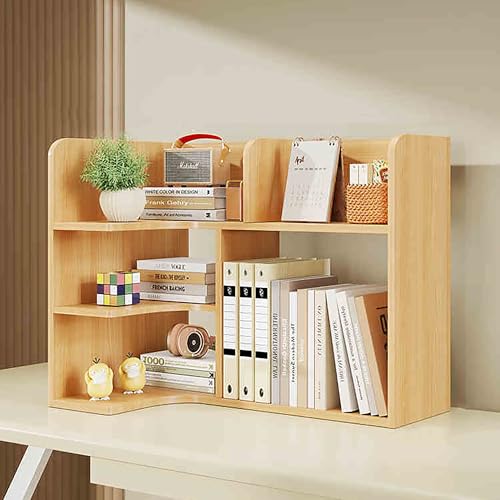 Schreibtisch-Bücherregal-Organizer, 3-stöckiger Computer-Schreibtisch-Stall, Mehrzweck-Präsentationsregal für Zuhause und Büro, vielseitige Desktop-Aufbewahrungslösung von Generisch