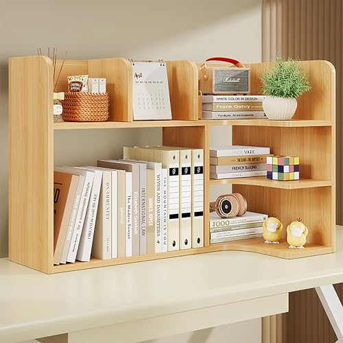 Schreibtisch-Bücherregal-Organizer, 3-stöckiger Computer-Schreibtisch-Stall, Mehrzweck-Präsentationsregal für Zuhause und Büro, vielseitige Desktop-Aufbewahrungslösung von Generisch