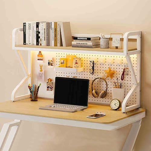 Schreibtisch-Bücherregal-Organizer mit Stecktafel, K-förmige Struktur für Büro, Zuhause, Arbeitszimmer – verdickter Stahl-Arbeitsplatten-Aufbewahrungsregal von Generisch