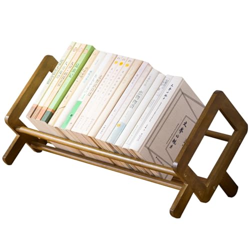 Schreibtisch-Bücherregal aus Bambus – Kompaktes Tisch-Bücherregal und Schreibtisch-Organizer für kleine Räume, Mini-Bücherregal für Zuhause und Büro von Generisch