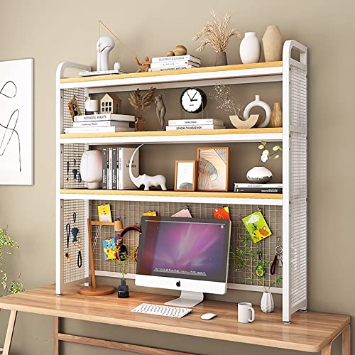 Schreibtisch-Bücherregal aus Holz mit 3 Ebenen, stilvolles Heimbüro, Aufbewahrungsregale für Zubehör, Mehrzweck-Schreibtischstall, platzsparende Lösung für Computertische Schreibtisch-Bücherregal aus Holz mit 3 Ebenen, stilvolles Heimbüro, Aufbewahrungsregale für Zubehör, Mehrzweck-Schreibtischstall, platzsparende Lösung für Computertische von Generisch