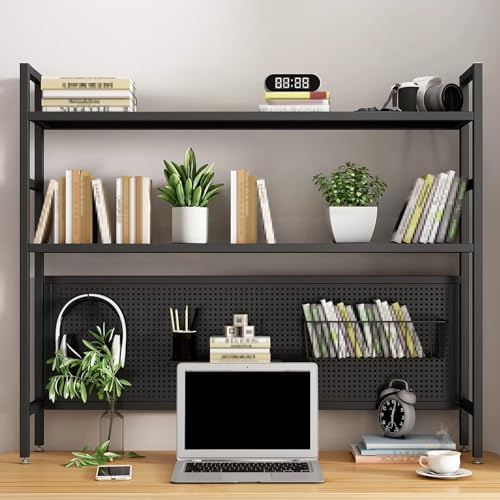 Schreibtisch-Bücherregal aus Metall, Büro-Schreibtischregal mit perforierter Platte, 3 Etagen, Schreibtisch-Organizer, Regal, Computer-Desktop-Bücherregal, platzsparend, Aufbewahrungsregal Schreibtisch-Bücherregal aus Metall, Büro-Schreibtischregal mit perforierter Platte, 3 Etagen, Schreibtisch-Organizer, Regal, Computer-Desktop-Bücherregal, platzsparend, Aufbewahrungsregal von Generisch