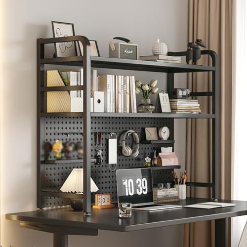 Schreibtisch-Bücherregal aus Metall, platzsparende Schreibtischaufbewahrung für Wohnheim, Büro und Zuhause von Generisch
