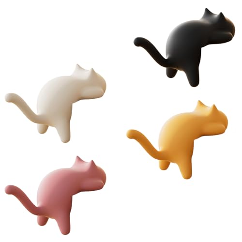 Schreibtisch Deko - Schlüsselhalter Katze | Wandhaken Mit Katzendekor | 4‑teiliger Klemmständer Organizer-Set | Selbstklebende Haken Für Badezimmer Küche Schlafzimmer Flur Schreibtisch Deko - Schlüsselhalter Katze | Wandhaken Mit Katzendekor | 4‑teiliger Klemmständer Organizer-Set | Selbstklebende Haken Für Badezimmer Küche Schlafzimmer Flur von Generisch
