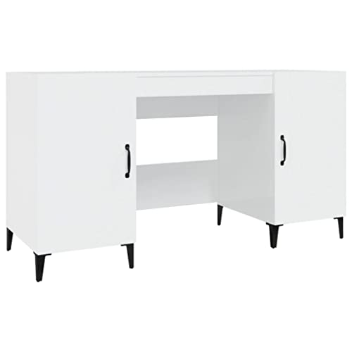 Schreibtisch Hochglanz-Weiß 140x50x75 cm Holzwerkstoff,Kinderschreibtisch,SekretäR Schreibtisch,Arbeitstisch Wird Im BüRo, Schlafzimmer, Arbeitszimmer Usw. Verwendet von Generisch