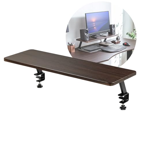 Schreibtisch-Monitorregal mit Klemm-Organizer – stabiler Walnussholz-Ständer für Computer, Laptop, Drucker von Generisch