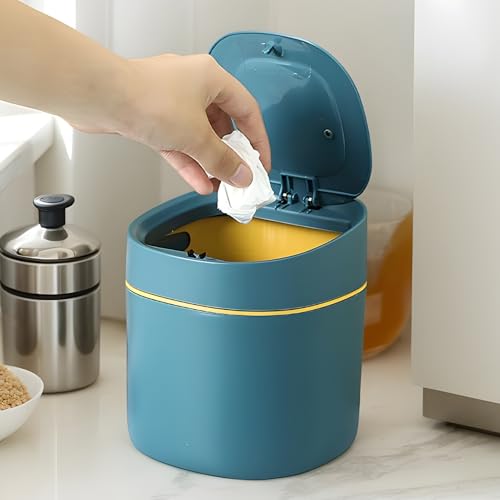 Schreibtisch Mülleimer - Büroabfalleimer Mit Druckbetätigtem Deckel - Platzsparend Aufbewahrungsbox Papierkorb Für Badezimmer Schlafzimmer Studentenzimmer Schreibtisch Mülleimer - Büroabfalleimer Mit Druckbetätigtem Deckel - Platzsparend Aufbewahrungsbox Papierkorb Für Badezimmer Schlafzimmer Studentenzimmer von Generisch