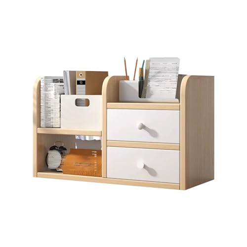 Schreibtisch Organizer, Holz Büro-Displayrahmen, Schreibtisch Akten-Regal, Schrankregal Mit Schublade, Mehrzweck-Lagerregal von Generisch