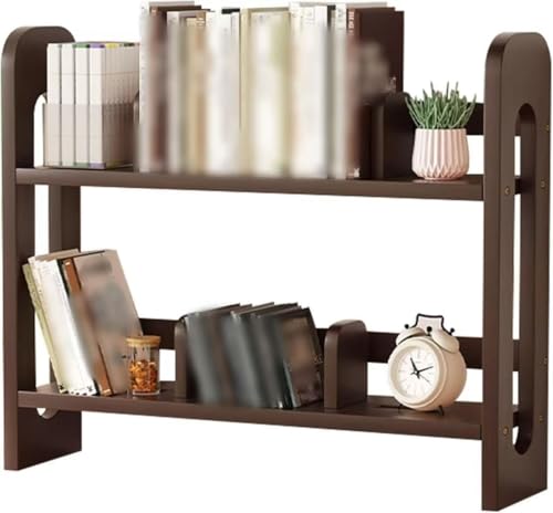 Schreibtisch-Organizer-Regal aus Holz, 2-stöckig, mit verschiebbaren Trennwänden, platzsparende Lösung für Zuhause, Schule und Büro von Generisch