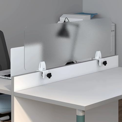 Schreibtisch-Trennwand aus mattiertem Acryl, tragbare Büro-Trennwand mit Klemmen für Theke und Tisch, 120 x 40 cm, ideal für Privatsphäre und Raummanagement am Arbeitsplatz von Generisch