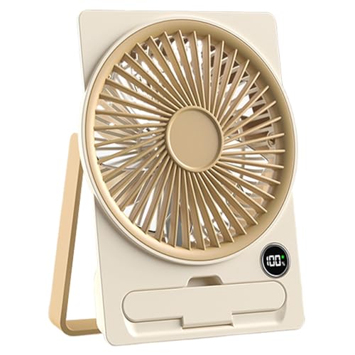 Schreibtisch Ventilator Batteriebetrieben USB Schreibtischlüfter Mit LCD & 6 Stufen - Ultraflacher Kartenventilator Für Schlafzimmer/Bibliothek - 14.5x18cm 2000mAh von Generisch