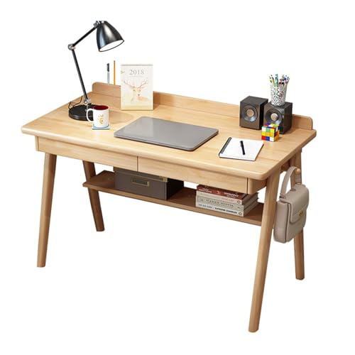 Schreibtisch aus Holz – moderner Home-Office-Arbeitszimmertisch mit Aufbewahrungsschublade, rechteckiges Design, idealer Arbeitsplatz für Zuhause oder Büro von Generisch
