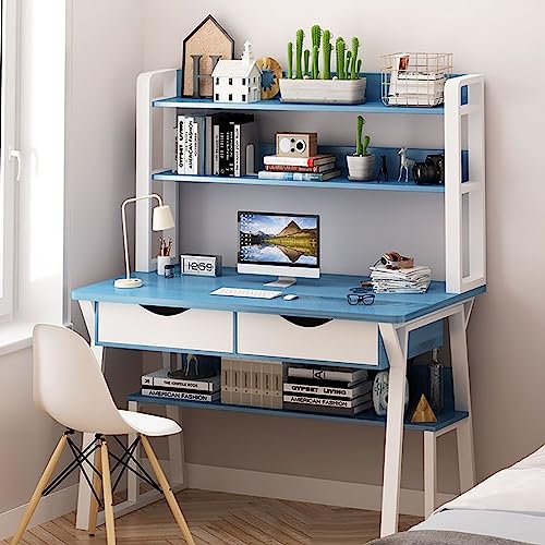 Schreibtisch mit Oberen Ablageflächen, Computertisch mit Aufsatz und Bücherregal für Home-Office, Lernen und Schreiben Schreibtisch mit Oberen Ablageflächen, Computertisch mit Aufsatz und Bücherregal für Home-Office, Lernen und Schreiben von Generisch