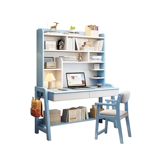 Schreibtisch mit Schubladen und Regalen, stilvoller Bauernhaus-Bürotisch für kleine Räume, Heimbüro, Arbeitszimmermöbel Schreibtisch mit Schubladen und Regalen, stilvoller Bauernhaus-Bürotisch für kleine Räume, Heimbüro, Arbeitszimmermöbel von Generisch