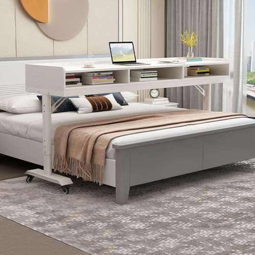 Schreibtisch über Bett mit Schublade – höhenverstellbar, 360° rollbar, beweglicher Tisch für Zuhause oder Krankenhaus Schreibtisch über Bett mit Schublade – höhenverstellbar, 360° rollbar, beweglicher Tisch für Zuhause oder Krankenhaus von Generisch