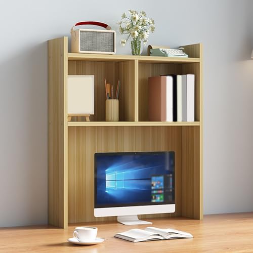 Schreibtischaufsteller, Bücherregal Aus Massivholz für Den Schreibtisch, Mehrzweck-Organizer für Das Home Office(Yellow,23.62x7.87x35.43in) von Generisch