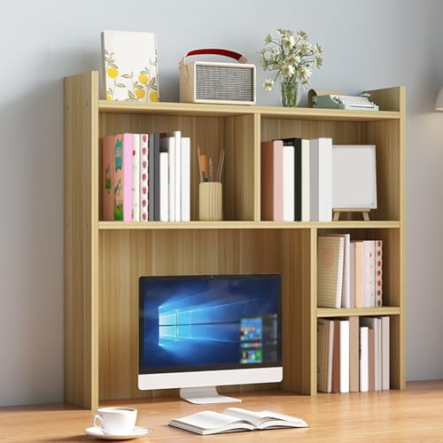 Schreibtischaufsteller, Bücherregal Aus Massivholz für Den Schreibtisch, Mehrzweck-Organizer für Das Home Office(Yellow,31.49x7.87x35.43in) von Generisch