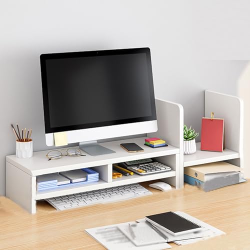 Schreibtischregal aus Holz mit erhöhtem Monitorständer – maximiert den Stauraum für Heimbüro, Schreiben, Spielen und Studieren – langlebiges und funktionales Design Schreibtischregal aus Holz mit erhöhtem Monitorständer – maximiert den Stauraum für Heimbüro, Schreiben, Spielen und Studieren – langlebiges und funktionales Design von Generisch