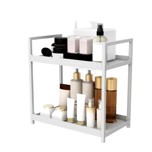 Schreibtischregal mit 2 Ebenen, Küchenaufbewahrung, Organizer, freistehend, kleines Bücherregal, langlebiger Badezimmer-Schreibtischständer, Mehrzweck-Küchentheke, Präsentationsregal für Kosmetik, Schreibtischregal mit 2 Ebenen, Küchenaufbewahrung, Organizer, freistehend, kleines Bücherregal, langlebiger Badezimmer-Schreibtischständer, Mehrzweck-Küchentheke, Präsentationsregal für Kosmetik, von Generisch