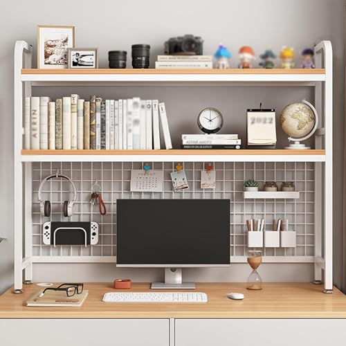 Schreibtischregal mit 3 Ebenen, Mehrzweck-Computer-Schreibtisch-Aufbewahrung für Wohnheim und Heimbüro, 115 cm, Weiß Schreibtischregal mit 3 Ebenen, Mehrzweck-Computer-Schreibtisch-Aufbewahrung für Wohnheim und Heimbüro, 115 cm, Weiß von Generisch