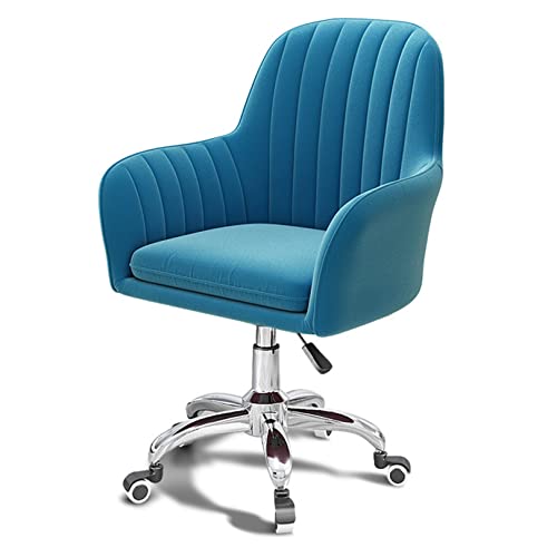 Schreibtischstuhl aus blauem Samt, bequem, verstellbar, Bürostuhl mit Armlehnen, um 360° drehbar, Arbeitsstuhl für Computertisch, Schlafzimmer und Kommode Schreibtischstuhl aus blauem Samt, bequem, verstellbar, Bürostuhl mit Armlehnen, um 360° drehbar, Arbeitsstuhl für Computertisch, Schlafzimmer und Kommode von Generisch