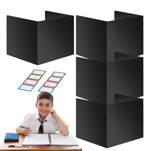 Schreibtischteiler für Schüler | 4 -Studie Carrel -Schreibtische Datenschutzboards | Schutzvorschriften der Bildschirme Panel Ordner Partition | Schüler des Schreibtisch Desk-Teiler, leicht zu red von Generisch