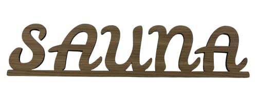 Schriftzug Sauna Eiche Schild Saunaschild Hinweisschild 39 cm MDF Lasercut Schriftzug Sauna Eiche Schild Saunaschild Hinweisschild 39 cm MDF Lasercut von Generisch