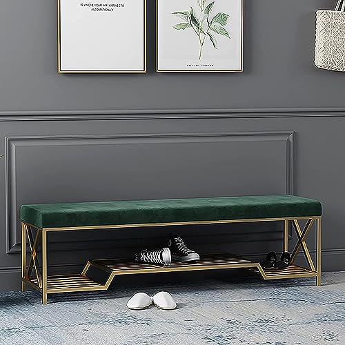 Schuhablage Bank für den Eingangsbereich, mit weichem Kissen, stabiles Metallgestell für Flur, Wohnzimmer, modernes schlichtes Design Schuhablage Bank für den Eingangsbereich, mit weichem Kissen, stabiles Metallgestell für Flur, Wohnzimmer, modernes schlichtes Design von Generisch