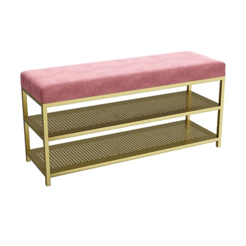 Schuhaufbewahrungsbank mit gepolsterter Sitzfläche, 2 Ebenen, ideales Schuhregal für Eingangsbereich, Schmutzschleuse, Schuhaufbewahrungsbank mit gepolsterter Sitzfläche, 2 Ebenen, ideales Schuhregal für Eingangsbereich, Schmutzschleuse, von Generisch