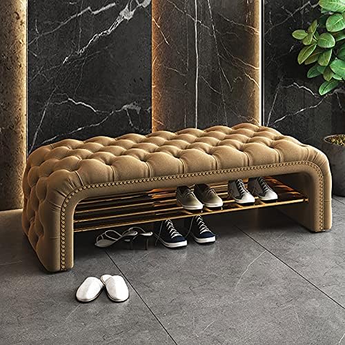 Schuhbank, getuftet, gepolsterter Eingangssitz, moderner Fußhocker für Schlafzimmer oder Flur Schuhbank, getuftet, gepolsterter Eingangssitz, moderner Fußhocker für Schlafzimmer oder Flur von Generisch