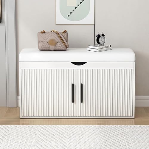 Schuhbank – Holzregal mit 2 Ebenen und Klappdeckel für Eingangsbereich und Wohnzimmer von Generisch