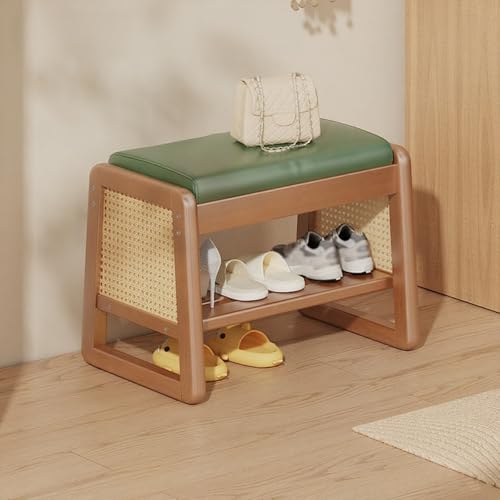 Schuhbank aus Holz, gepolstert, Aufbewahrung, Sitzkissen für Wohnzimmer, Eingangsbereich, Flur, funktional und stilvoll mit Stauraum von Generisch