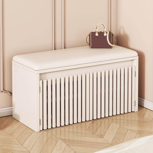 Schuhbank aus Holz mit Kissen, 2-türig, für Eingangsbereich, Flur, Schlafzimmer und Wohnzimmer, stilvolles Schuhregal, 60 x 35 x 45 cm Schuhbank aus Holz mit Kissen, 2-türig, für Eingangsbereich, Flur, Schlafzimmer und Wohnzimmer, stilvolles Schuhregal, 60 x 35 x 45 cm von Generisch