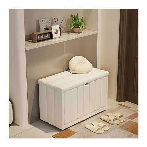 Schuhbank aus Holz mit Sitzkissen und Klappschubladen, platzsparender Organizer für Eingangsbereich, Flur oder Schlammraum Schuhbank aus Holz mit Sitzkissen und Klappschubladen, platzsparender Organizer für Eingangsbereich, Flur oder Schlammraum von Generisch