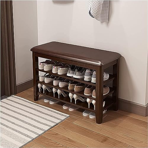 Schuhbank aus Holz mit weichem Kissen, höhenverstellbar, perfekt für Eingangsbereich, Flur, Wohnzimmer und Korridor von Generisch