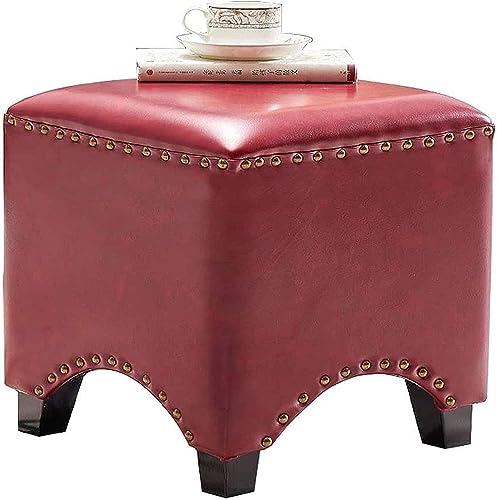 Schuhbank aus Leder, Fußhocker, Holzsitz, Wohnzimmer, Zuhause, Massivholz, quadratisch, Sofa-Hocker, Gelb Schuhbank aus Leder, Fußhocker, Holzsitz, Wohnzimmer, Zuhause, Massivholz, quadratisch, Sofa-Hocker, Gelb von Generisch