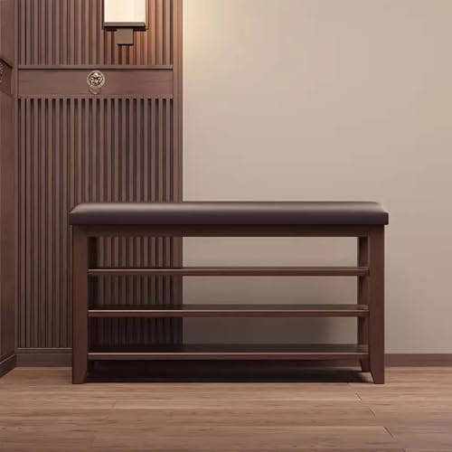 Schuhbank aus Massivholz mit Stauraum, 47 x 12 x 20 cm, Eingangsbereich mit gepolsterter Sitzfläche, vielseitige Aufbewahrung für Flur, Schlafzimmer und Schrank, stilvolle Schuhaufbewahrungslösung Schuhbank aus Massivholz mit Stauraum, 47 x 12 x 20 cm, Eingangsbereich mit gepolsterter Sitzfläche, vielseitige Aufbewahrung für Flur, Schlafzimmer und Schrank, stilvolle Schuhaufbewahrungslösung von Generisch