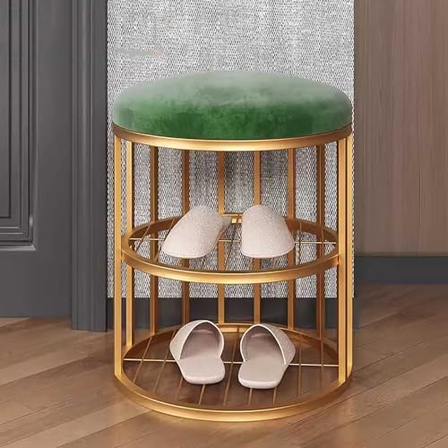 Schuhbank für den Eingangsbereich, mit Kissen, kleiner Raum, Schuhhocker, goldfarben, Metall, Flurbank Schuhbank für den Eingangsbereich, mit Kissen, kleiner Raum, Schuhhocker, goldfarben, Metall, Flurbank von Generisch