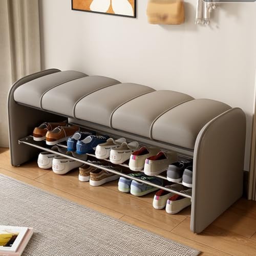 Schuhbank für den Eingangsbereich, mit gepolstertem Sitzkissen, stabiles Schuhregal, Ottomane für organisierten Eingangsbereich Schuhbank für den Eingangsbereich, mit gepolstertem Sitzkissen, stabiles Schuhregal, Ottomane für organisierten Eingangsbereich von Generisch