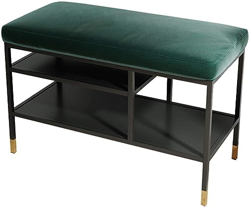Schuhbank für den Eingangsbereich mit Stauraum, Metallgestell und Kissen, platzsparende Lösung für Eingangsbereich oder Schlafzimmer von Generisch