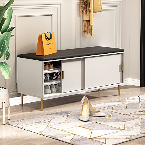 Schuhbank mit 2 Etagen, mit Kissen, Eingangsbereich, Aufbewahrungsmöbel für Wohnzimmer, Schlafzimmer, Flur, einfache Montage, maximale Traglast: 200 kg, 80 x 35 x 54 cm Schuhbank mit 2 Etagen, mit Kissen, Eingangsbereich, Aufbewahrungsmöbel für Wohnzimmer, Schlafzimmer, Flur, einfache Montage, maximale Traglast: 200 kg, 80 x 35 x 54 cm von Generisch