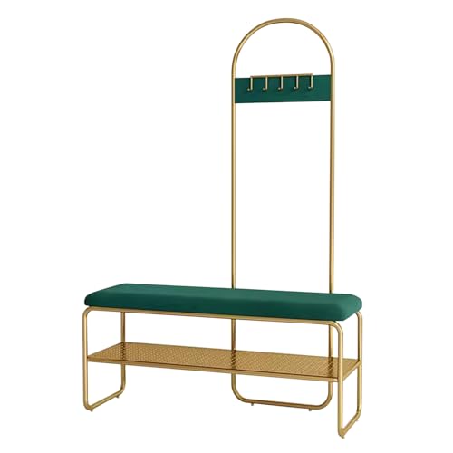 Schuhbank mit Haken für den Eingangsbereich, stilvolle Dekoration für Flur, Schlamm und Schrank, platzsparende Möbel für Schuhe und Accessoires Schuhbank mit Haken für den Eingangsbereich, stilvolle Dekoration für Flur, Schlamm und Schrank, platzsparende Möbel für Schuhe und Accessoires von Generisch