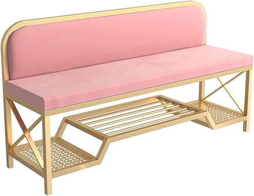 Schuhbank mit Sitz, modernes Industrie-Design, Metallrahmen, Organizer mit Rückenlehne und weichem Kissen für Wohnzimmer, Eingangsbereich Schuhbank mit Sitz, modernes Industrie-Design, Metallrahmen, Organizer mit Rückenlehne und weichem Kissen für Wohnzimmer, Eingangsbereich von Generisch