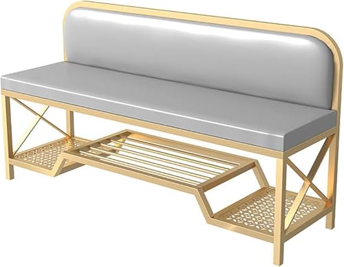 Schuhbank mit Sitz, modernes Industrie-Design, Metallrahmen, Organizer mit Rückenlehne und weichem Kissen für Wohnzimmer, Eingangsbereich Schuhbank mit Sitz, modernes Industrie-Design, Metallrahmen, Organizer mit Rückenlehne und weichem Kissen für Wohnzimmer, Eingangsbereich von Generisch