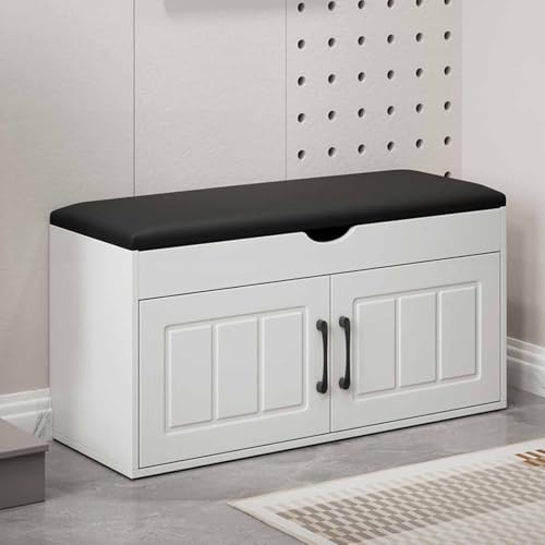 Schuhbank mit Sitzkissen und 2 Türen zur Aufbewahrung im Flur - Schuhregal Schuhschrank - Organisieren Sie Ihre Schuhe mit Stil! Schuhbank mit Sitzkissen und 2 Türen zur Aufbewahrung im Flur - Schuhregal Schuhschrank - Organisieren Sie Ihre Schuhe mit Stil! von Generisch