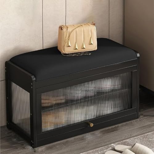 Schuhbank mit gepolstertem Sitz, 2-stöckiger Organizer für Eingangsbereich, Flur oder Schlafzimmer, rustikales Design von Generisch