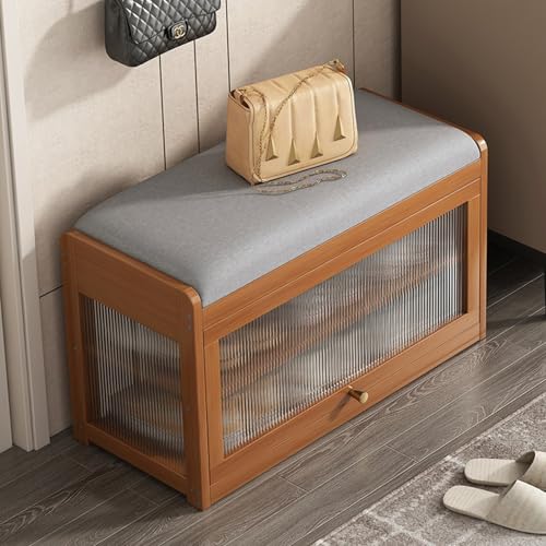 Schuhbank mit gepolstertem Sitz, 2-stöckiger Organizer für Eingangsbereich, Flur oder Schlafzimmer, rustikales Design Schuhbank mit gepolstertem Sitz, 2-stöckiger Organizer für Eingangsbereich, Flur oder Schlafzimmer, rustikales Design von Generisch