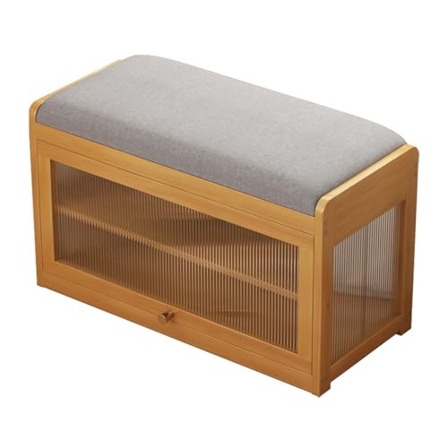 Schuhbank mit gepolstertem Sitz, 2-stöckiger Organizer für Eingangsbereich, Flur oder Schlafzimmer, rustikales Design Schuhbank mit gepolstertem Sitz, 2-stöckiger Organizer für Eingangsbereich, Flur oder Schlafzimmer, rustikales Design von Generisch