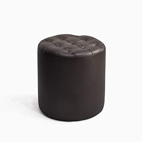 Schuhbank und Sofa-Hocker, Leder, vielseitiger Bett-End-Hocker für Wohnzimmer, stilvoll und funktional, 34,5 x 34,5 x 36 cm, strapazierfähiges Kunstleder-Design, Dunkelbraun von Generisch