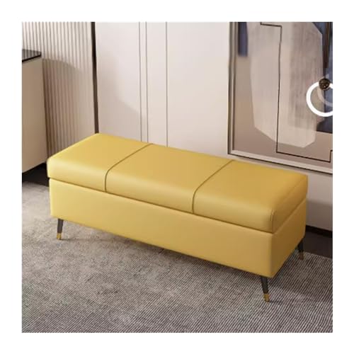 Schuhbank zur Aufbewahrung im Eingangsbereich – gelber langer Hocker (160 cm) | Schuhablage, Nachttisch, Tür, Sofa-Hocker, Heimgebrauch von Generisch